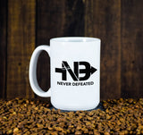 Never Defeated Coffee Mugs