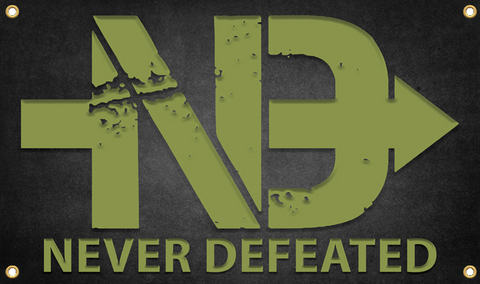 Never Defeated Banner